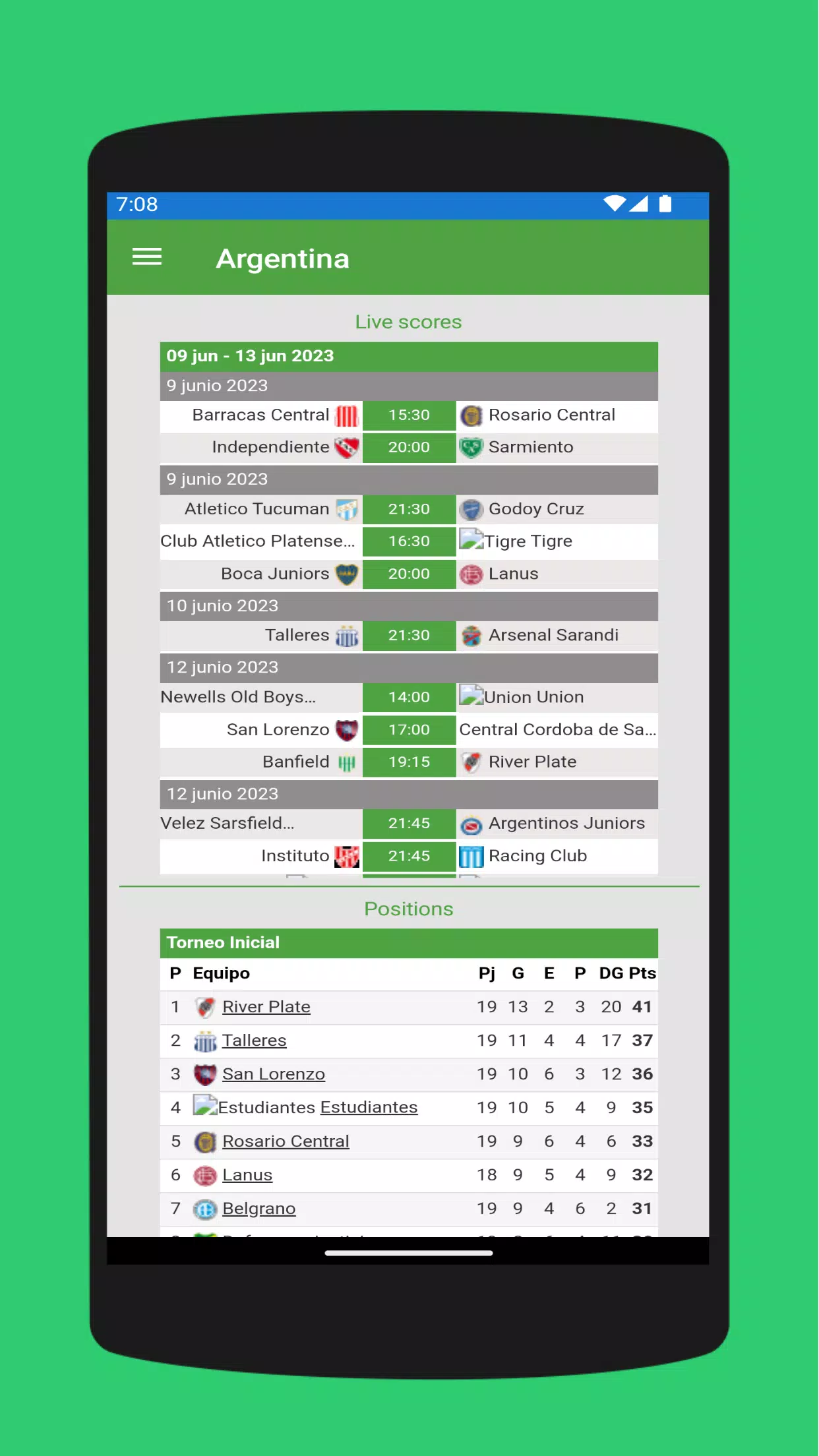 Live football matches Screenshots