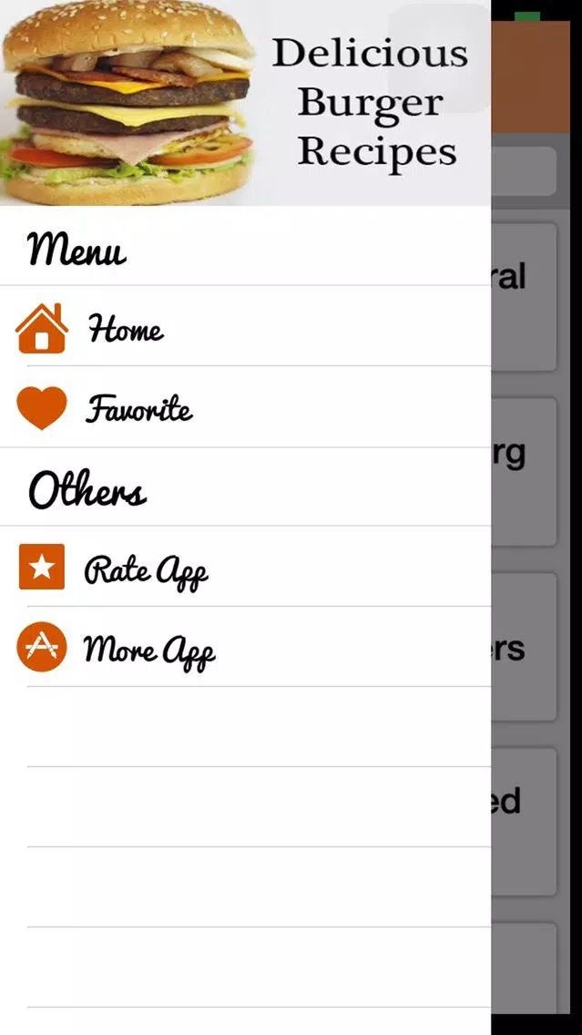 Burger Recipes - Beef Burgers,Veggie Burgers,Chicken Burgers,Burger Sauces Screenshots