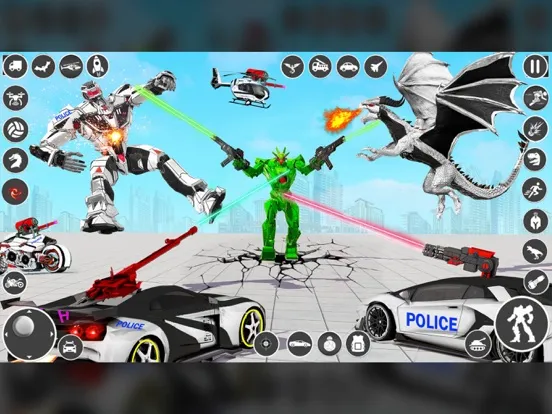 Zrzuty ekranu Dragon Robot FireFighter Truck iPad 