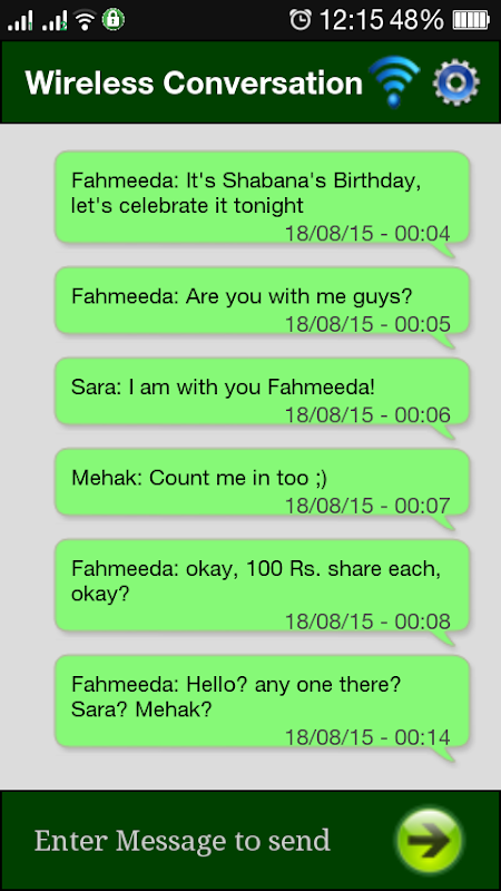 Wireless Conversation Screenshots