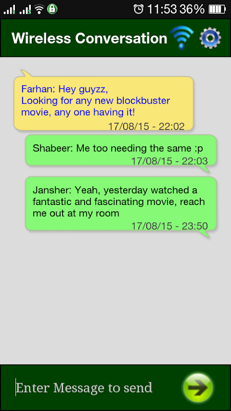 Wireless Conversation Screenshots