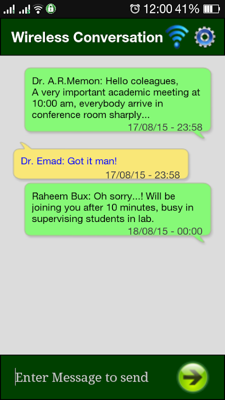 Wireless Conversation Screenshots