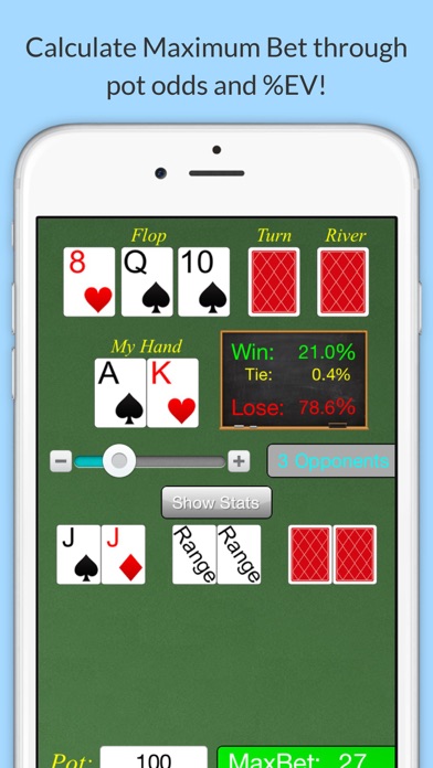 Max Bet Poker Odds Calculator Screenshots