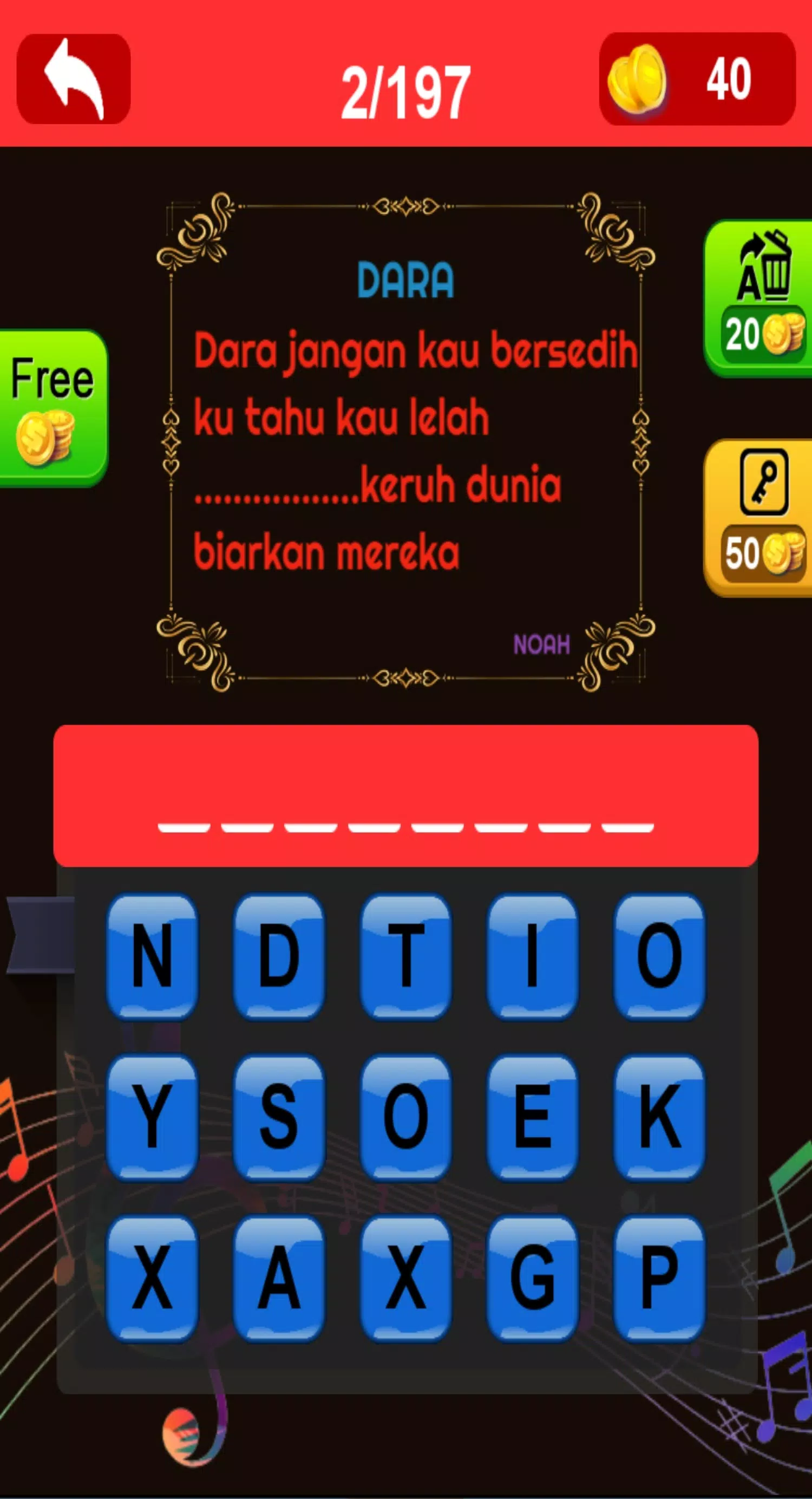 Song Lyrics Quiz Screenshots