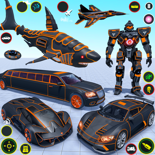 Shark Robot Transform Car Game
