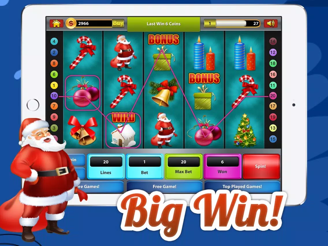 A Christmas Holiday Slot-Machine - Santa's Lucky Slots iPad Screenshots