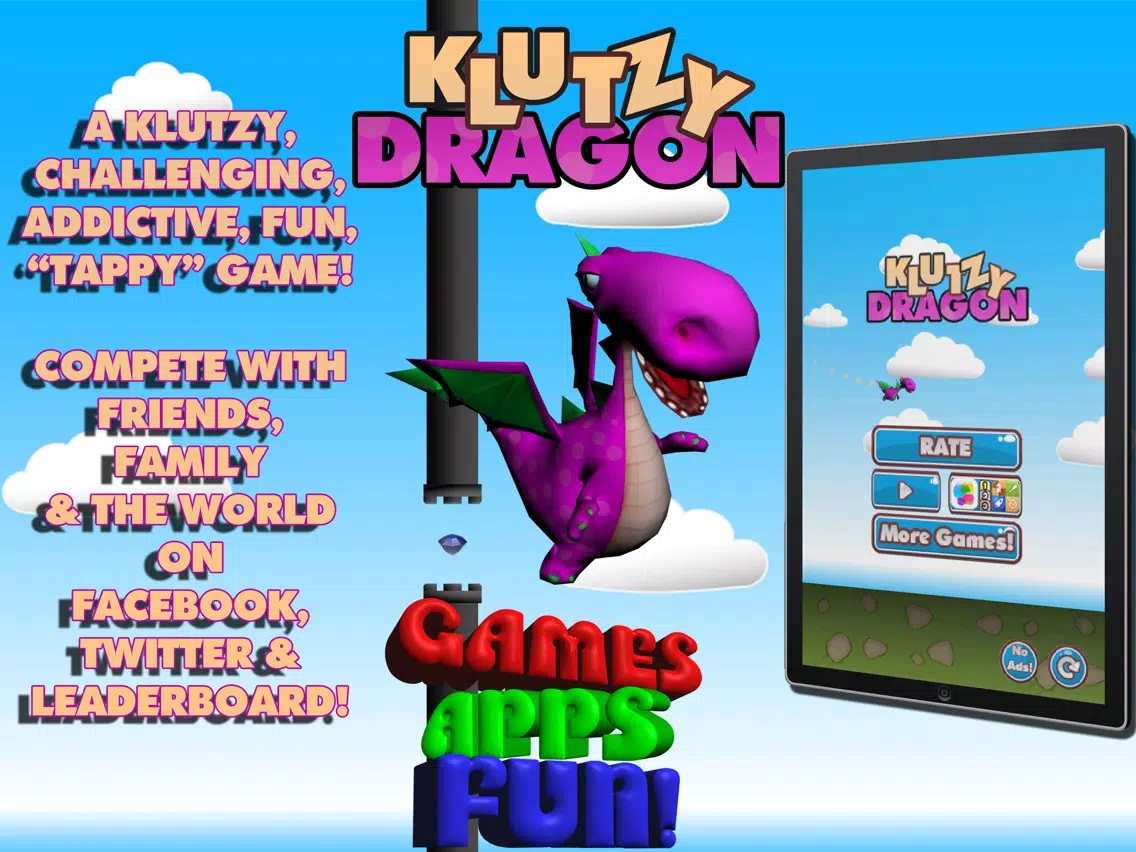 Klutzy Dragon - Tap to Train Your Dragon iPad Screenshots