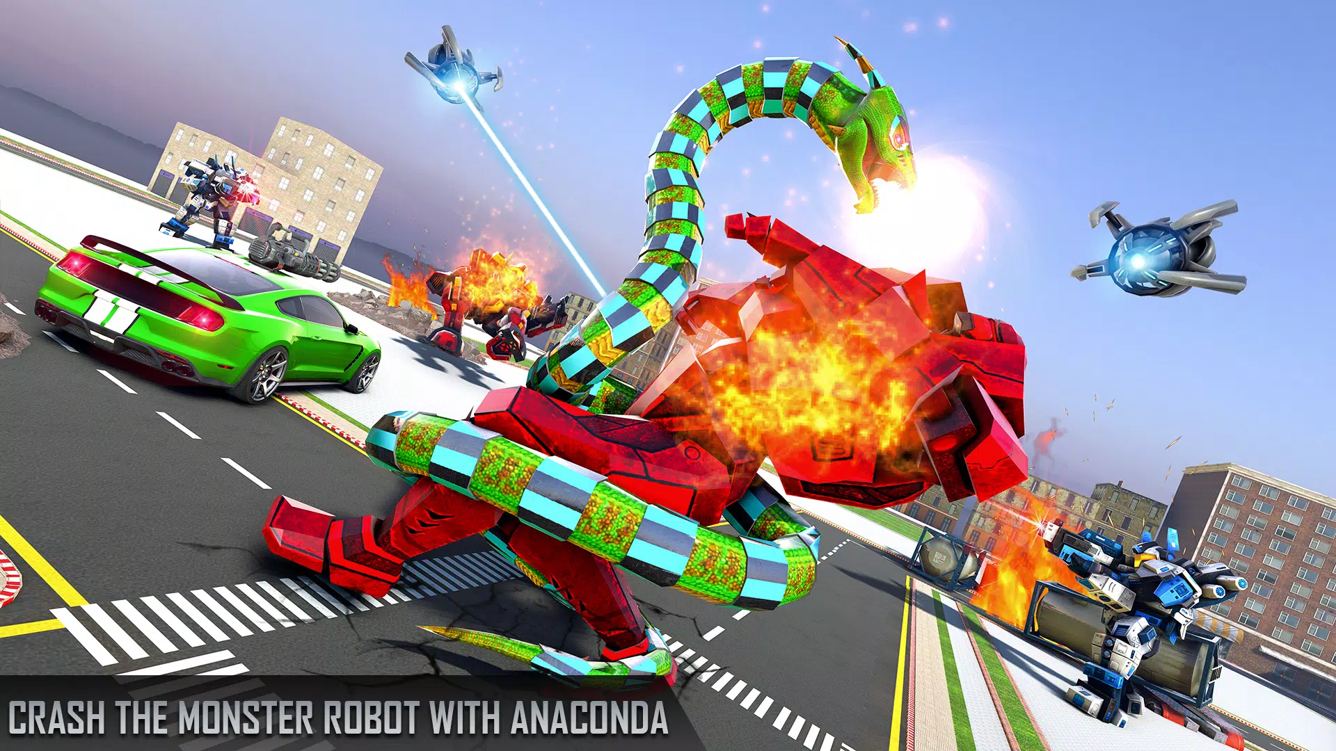 Anaconda Robot Car Robot Game Screenshots