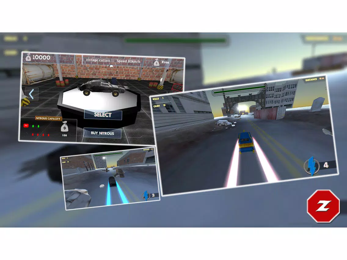 Zombie Road Kill- Race and kill Zombie highway iPad  Screenshots