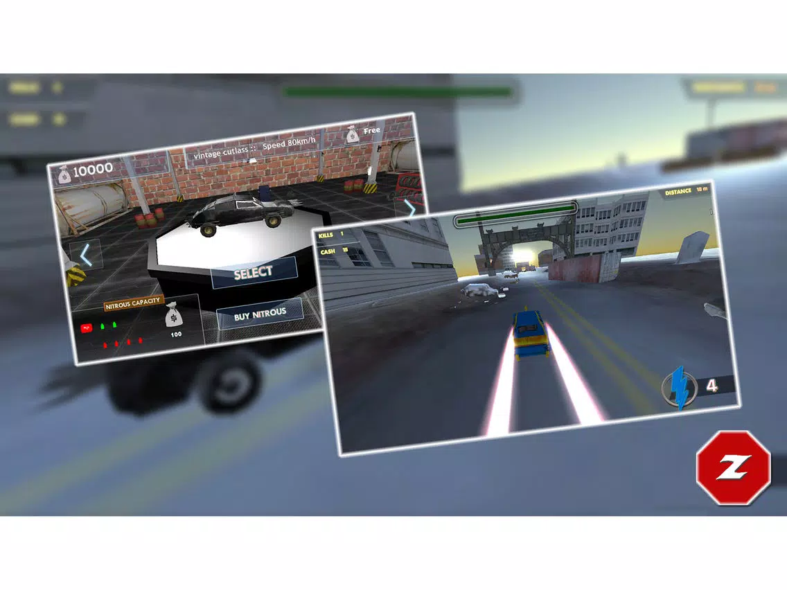 Zombie Road Kill- Race and kill Zombie highway iPad  Screenshots