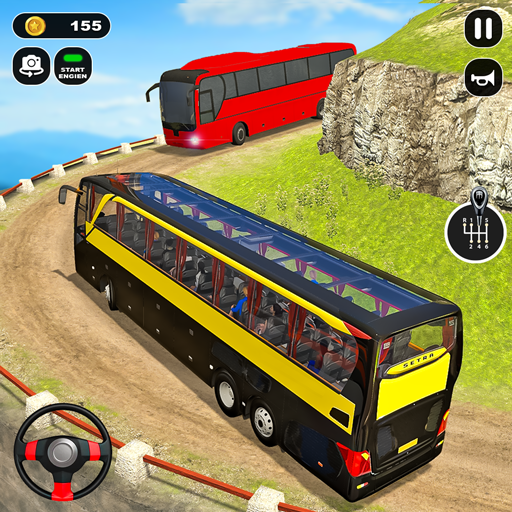 4x4 Mountain car bus driving