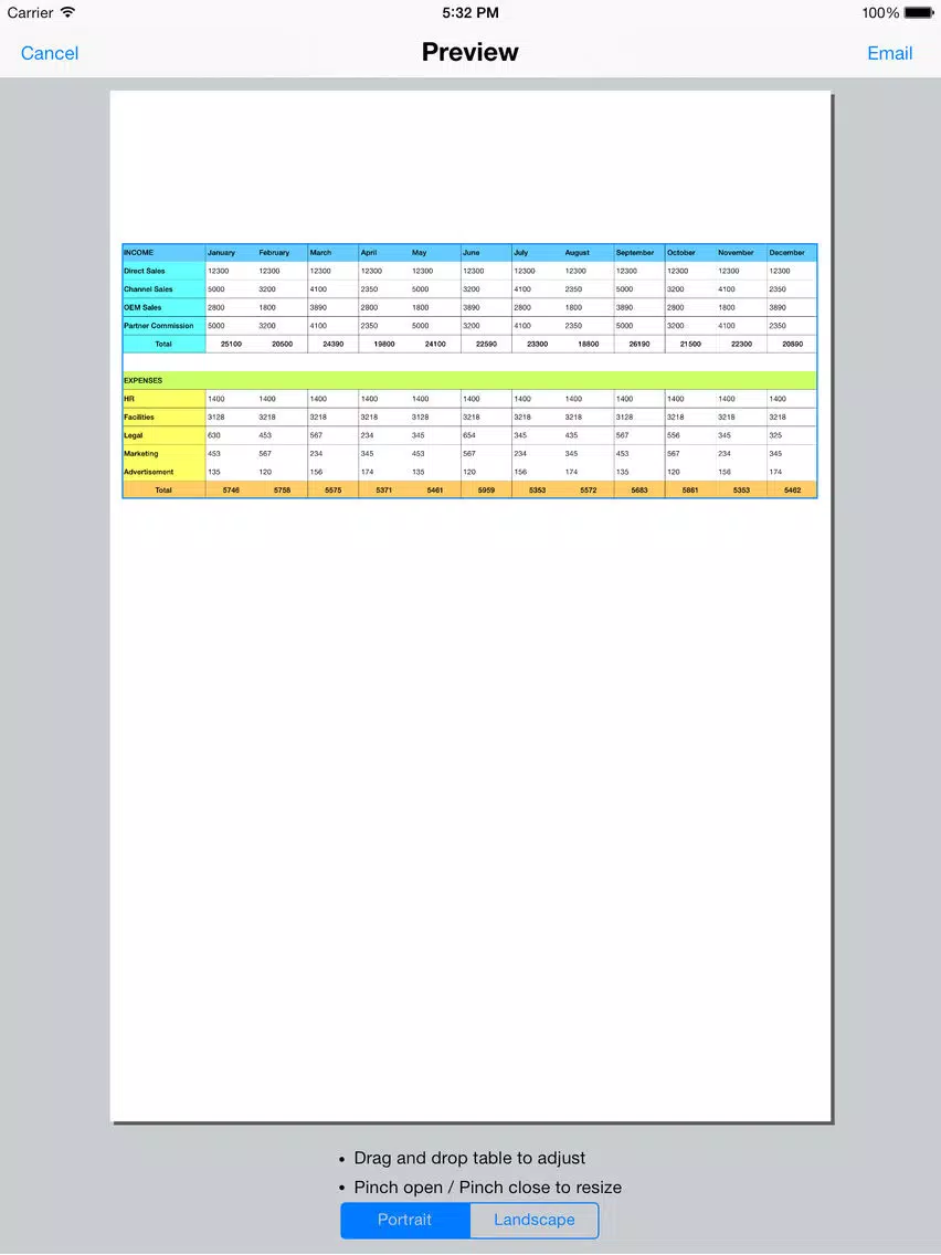 Spreadsheet touch: For Excel style spreadsheets iPad Screenshots