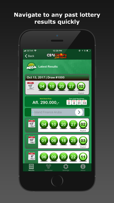 Centropy Lotto Results Screenshots