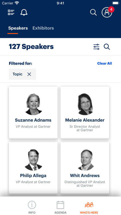 Gartner Conference Navigator Screenshots