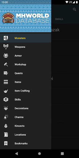 MHWorld Database Screenshots