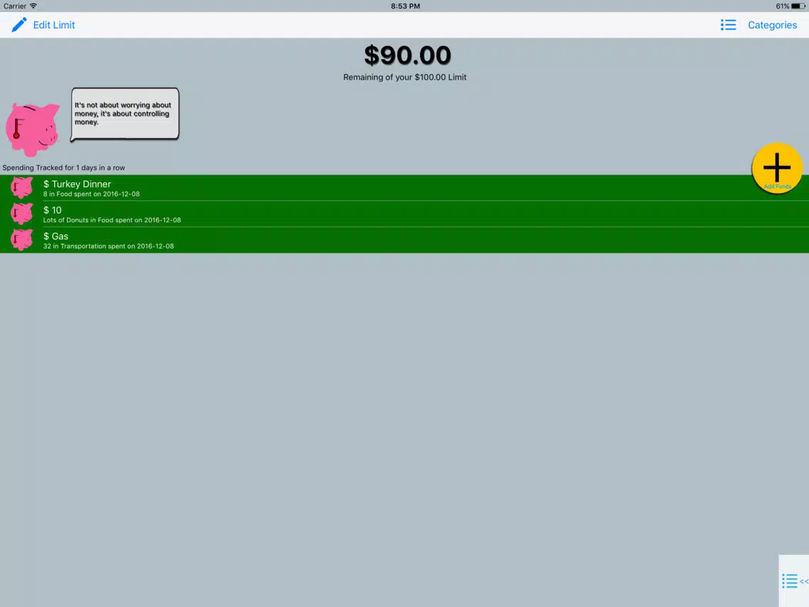 Dollar Limit - Set One Limit, Spend Within It iPad Screenshots