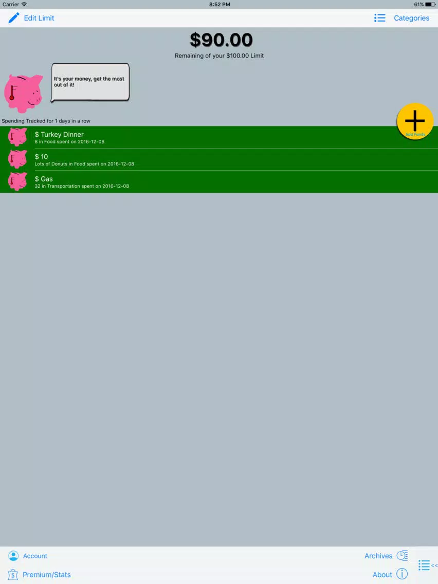 Dollar Limit - Set One Limit, Spend Within It iPad Screenshots