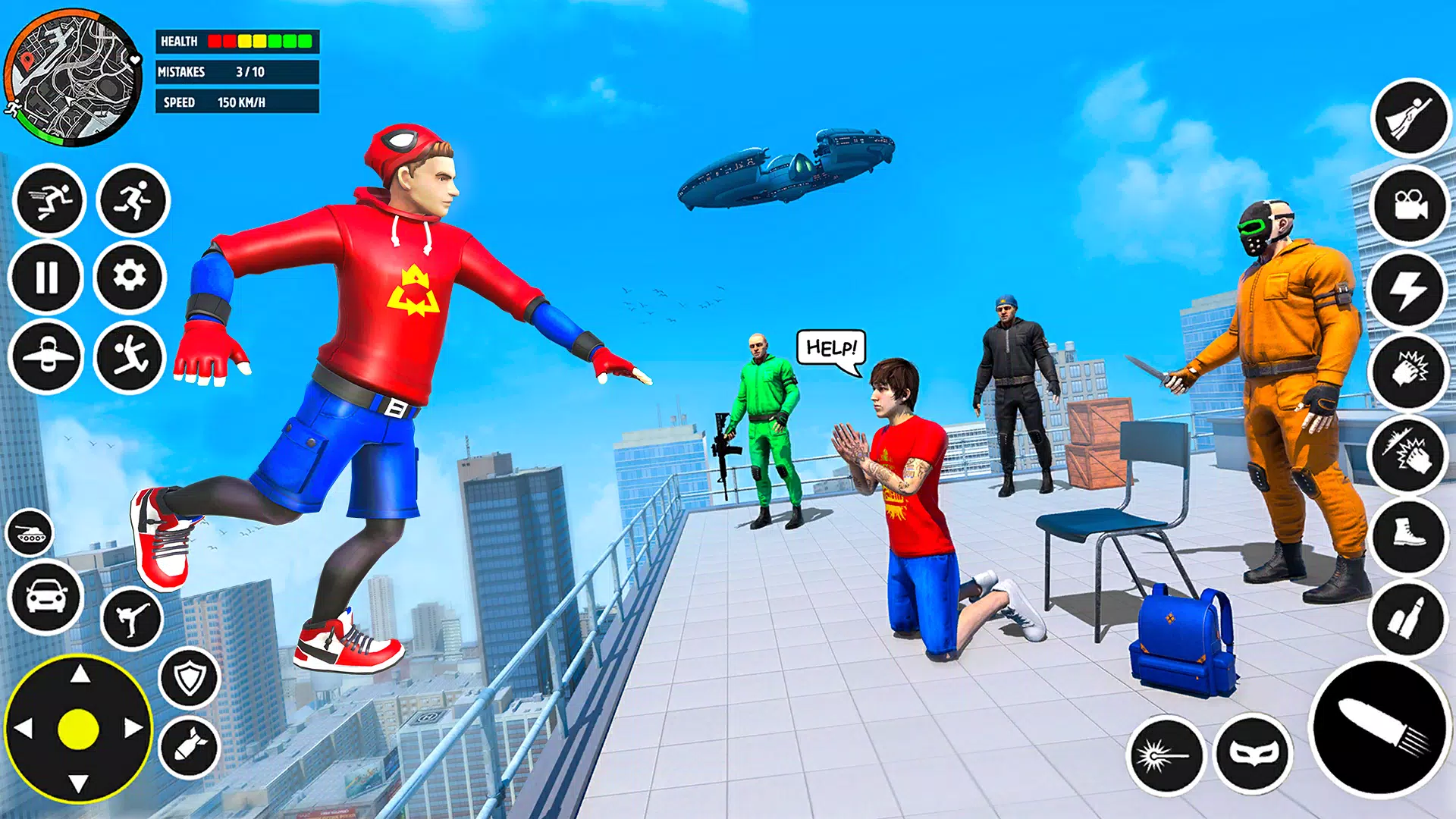 Flying Robot Hero Rescue Game Screenshots