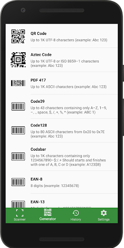 Barcode QR Scanner & Generator Screenshots