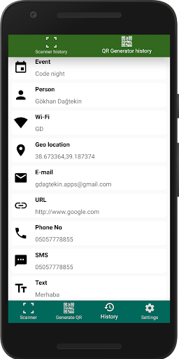 Barcode QR Scanner & Generator Screenshots