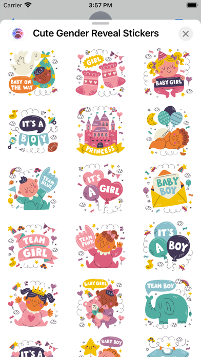 Cute Gender Reveal Stickers Screenshots