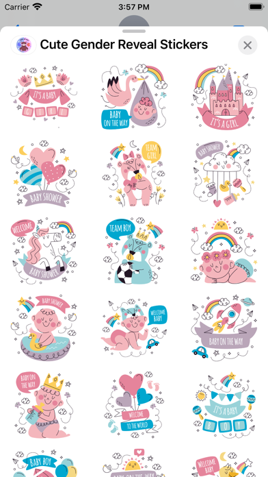 Cute Gender Reveal Stickers Screenshots