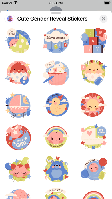 Cute Gender Reveal Stickers Screenshots