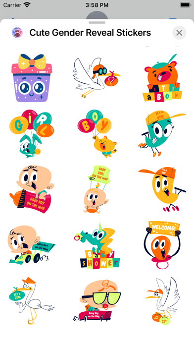 Cute Gender Reveal Stickers Screenshots