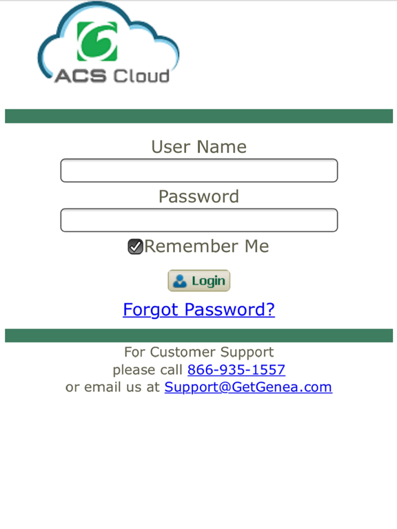 Genea ACS Cloud iPad Screenshots