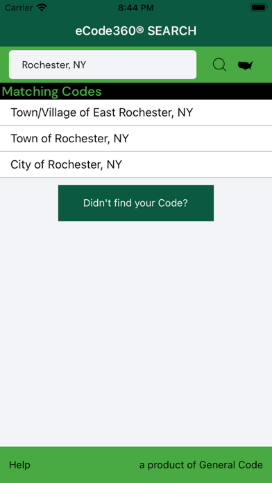 eCode Search Screenshots
