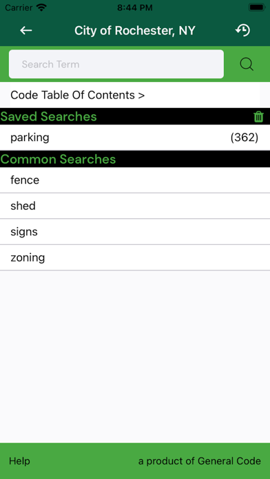 eCode Search Screenshots