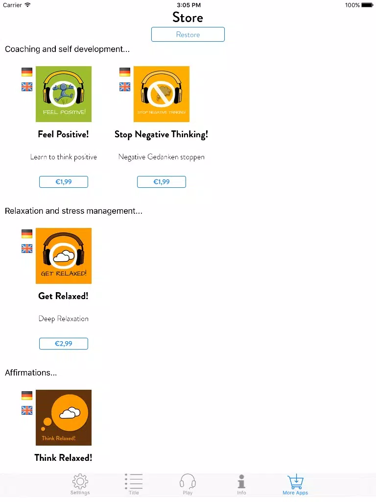 Get Calm! Innere Unruhe bekämpfen mit Hypnose iPad Screenshots
