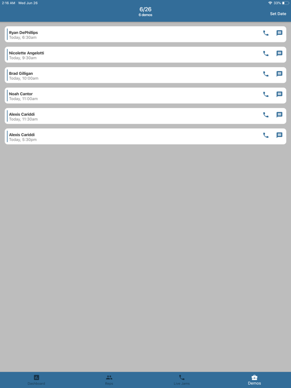 Queue Sales Team iPad Screenshots