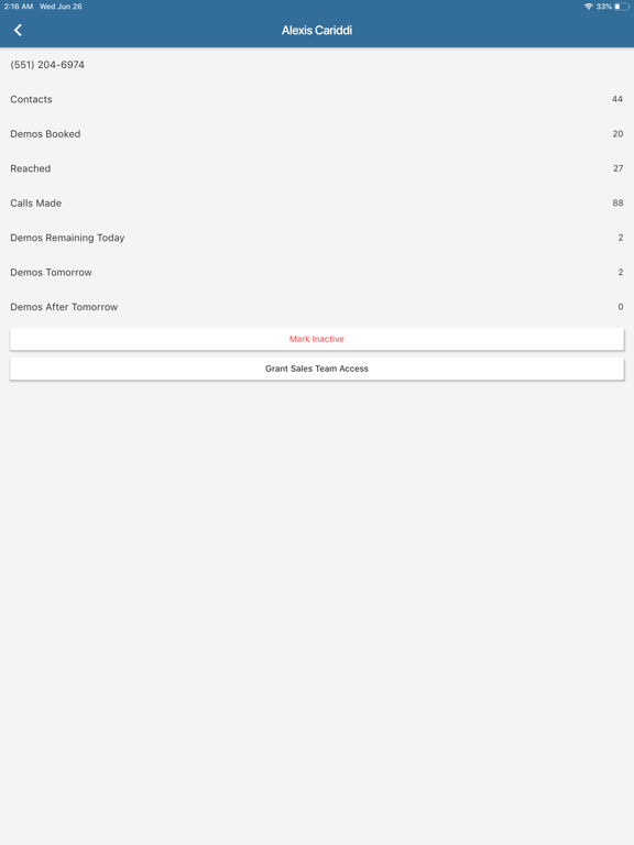 Queue Sales Team iPad Screenshots