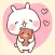 Sticker of a small rabbit love