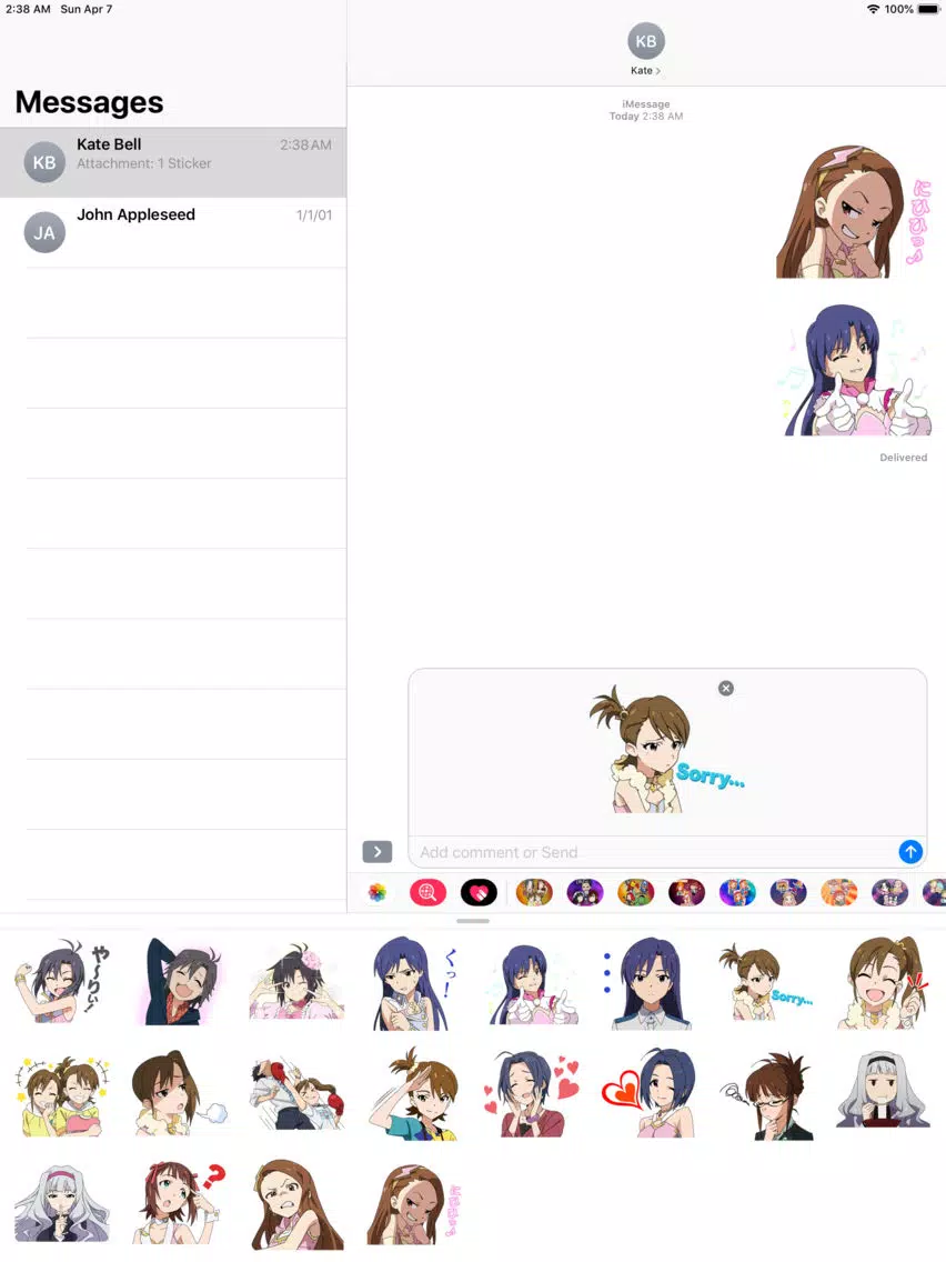 Master Idol Cute Love Stickers iPad Screenshots