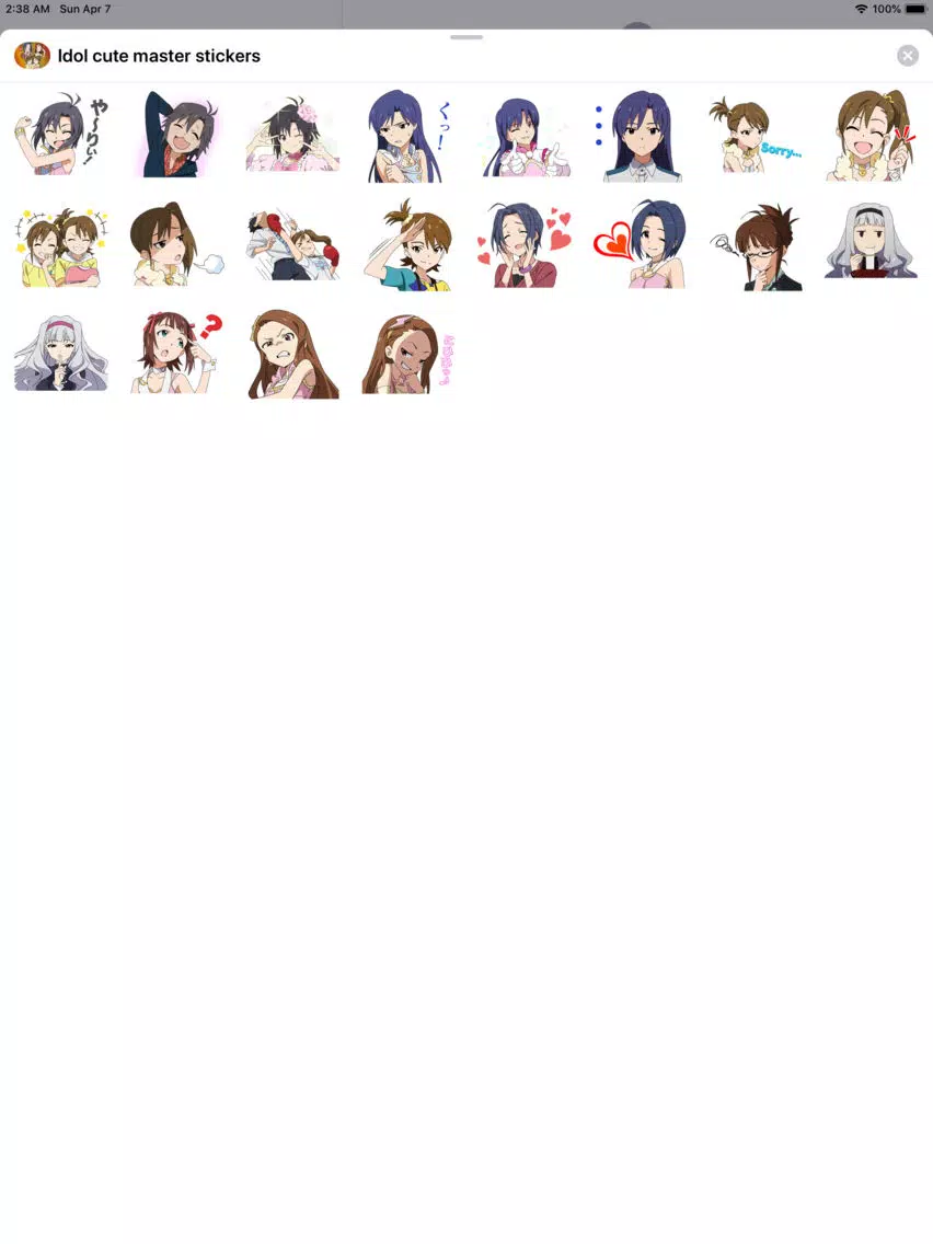 Master Idol Cute Love Stickers iPad Screenshots