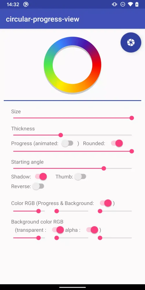 CircularProgressView sample Screenshots