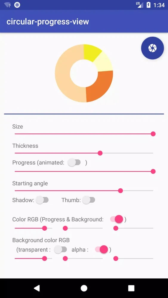 CircularProgressView sample Screenshots