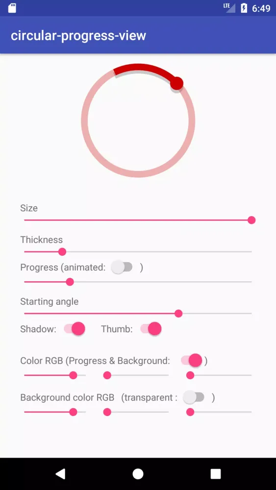CircularProgressView sample Screenshots