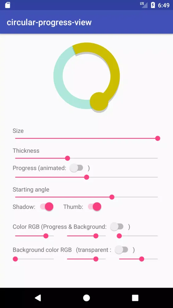 CircularProgressView sample Screenshots