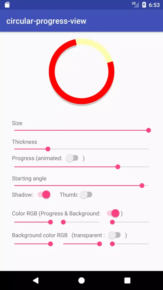CircularProgressView sample Screenshots