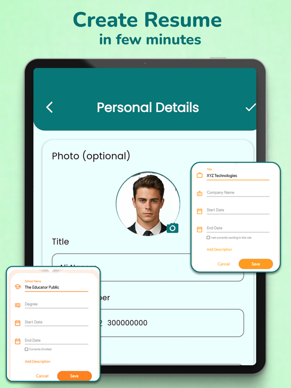 CV Maker & Builder -Resume App iPad Screenshots