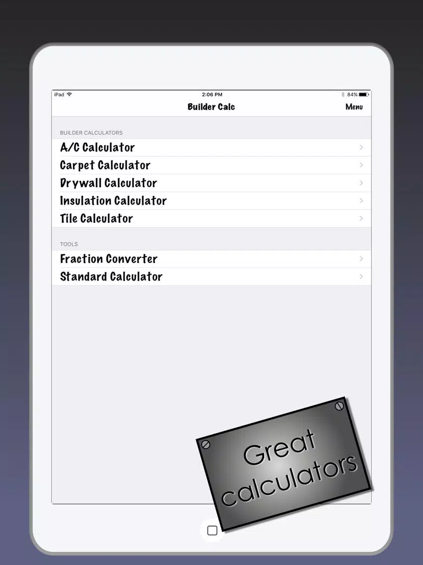 Builder Calc - Builder supply estimator iPad Screenshots