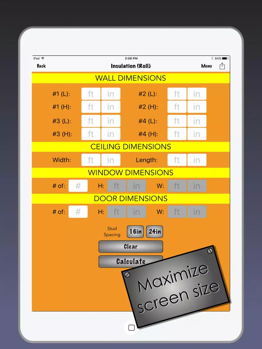 Builder Calc - Builder supply estimator iPad Screenshots