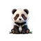 Cute Panda Puppy Stickers