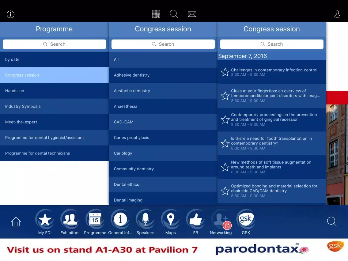 FDI World Dental Congress 2016 iPad Screenshots