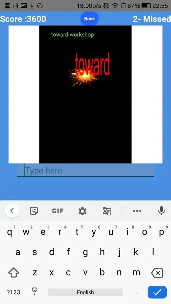 Glider Typing Screenshots