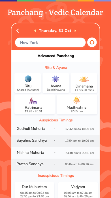 Panchang - Vedic Calendar Screenshots