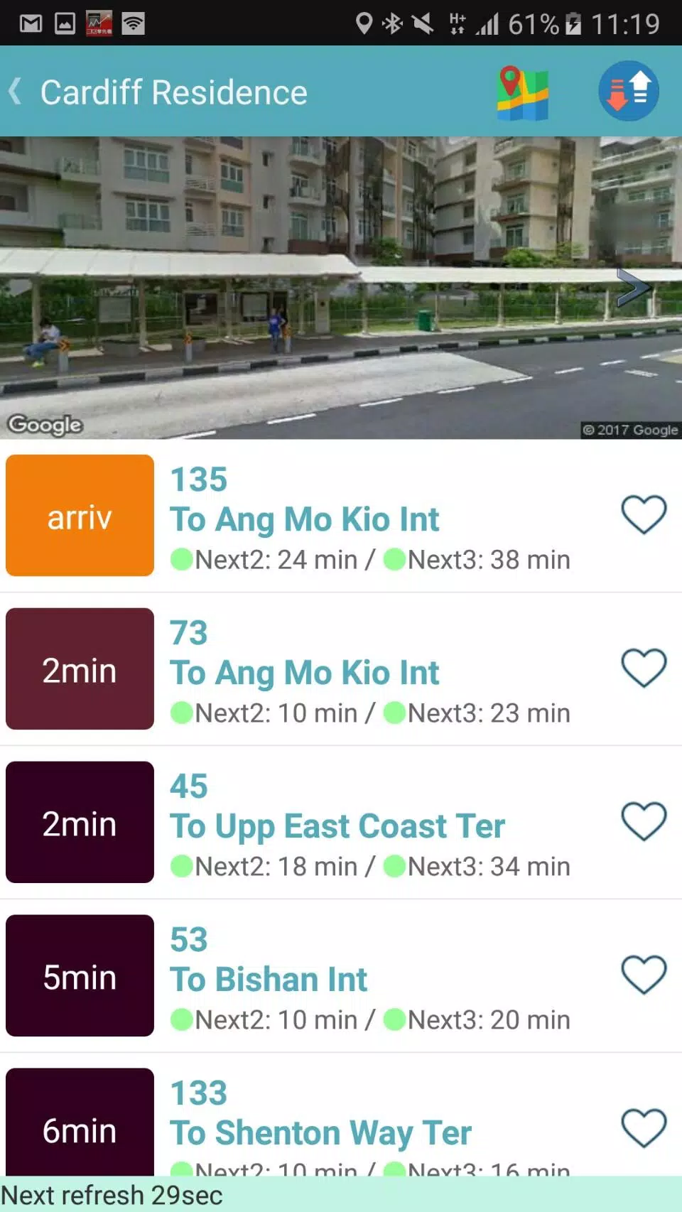 SG Bus / MRT Tracker Screenshots